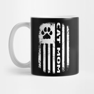 Cat Mom Distressed Flag Mug